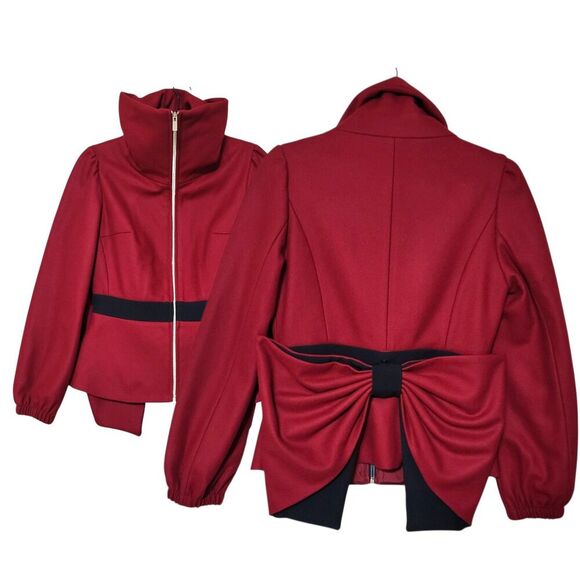 Babylon Collection Italy Womens Big Bow Coat US S 4 It.42 - Preppy Cute Flawless - Picture 8 of 8